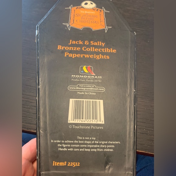 Nightmare Before Christmas Jack & Sally Bronze Paperweight Limited Edition - Picture 6 of 7